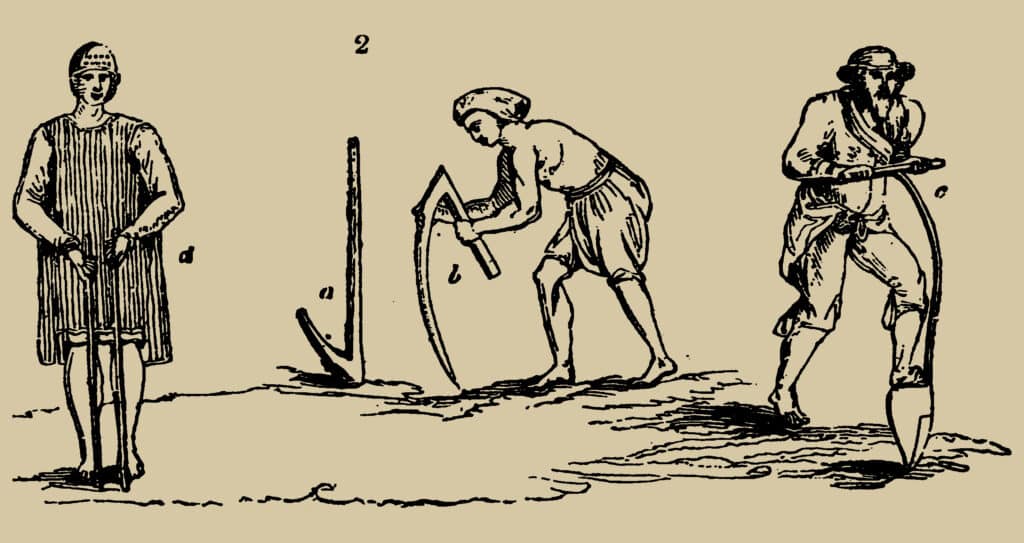 Historical soil remediation techniques, showing the evolution of agricultural practices over time.